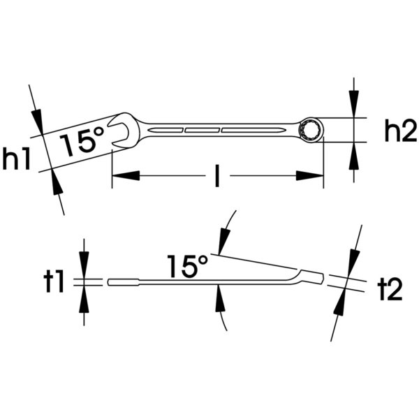 ELORA Ring-Maul-Schlüssel 205 für metrische Schlüsselweiten 5-36mm