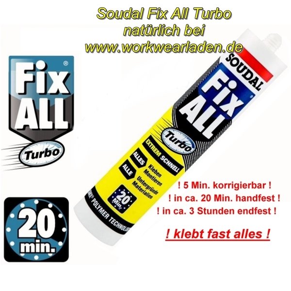 SOUDAL Fix All Turbo - Universal-Kleber 290ml - Kartusche weiß
