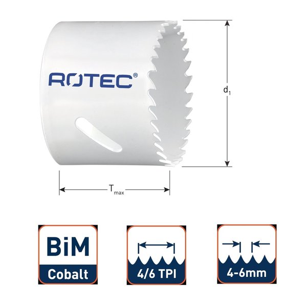 Rotec Lochsäge/Zylindersäge Bi-Metall HSS-Co8% - Ø 79mm