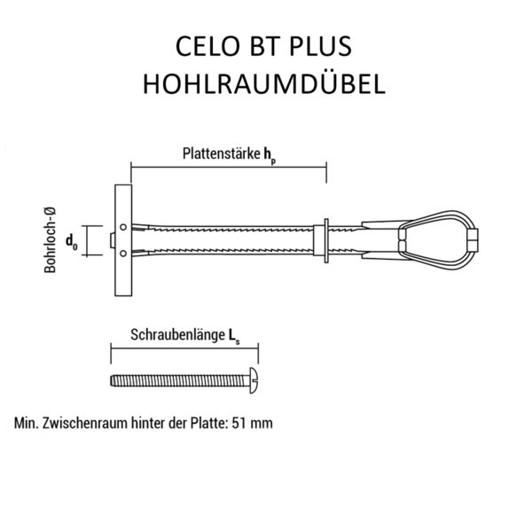 Hohlraumdübel CELO Universal BT Plus M5 (30 Stück)