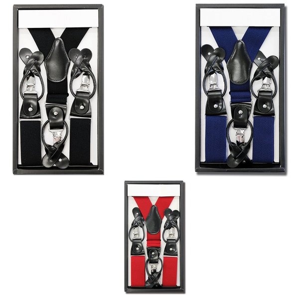 EXNER Hosenträger in 3 Farben: schwarz/blau/rot - unisize