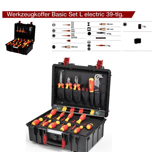 WIHA Werkzeugkoffer Basic Set L electric - 39-tlg.