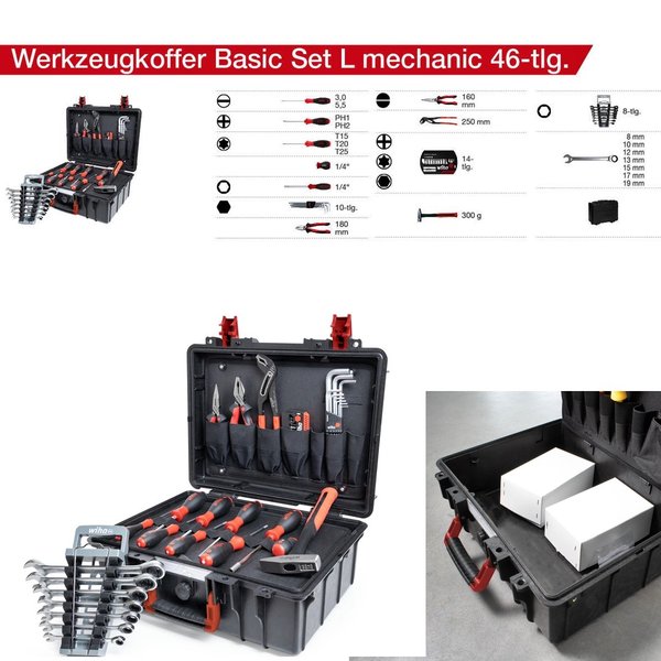WIHA Werkzeugkoffer Basic Set L mechanic - 46-tlg.